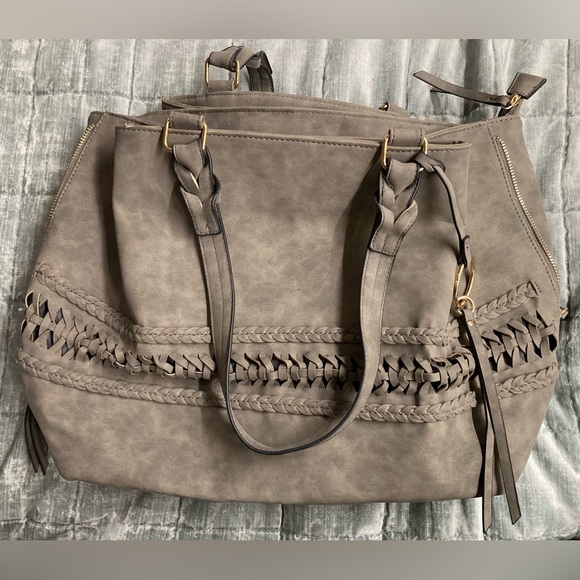 VR NYC Woven Braid Tote Handbag - Picture 2 of 11